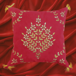 VELVET ZARDOZI CUSHION COVER- Fountain